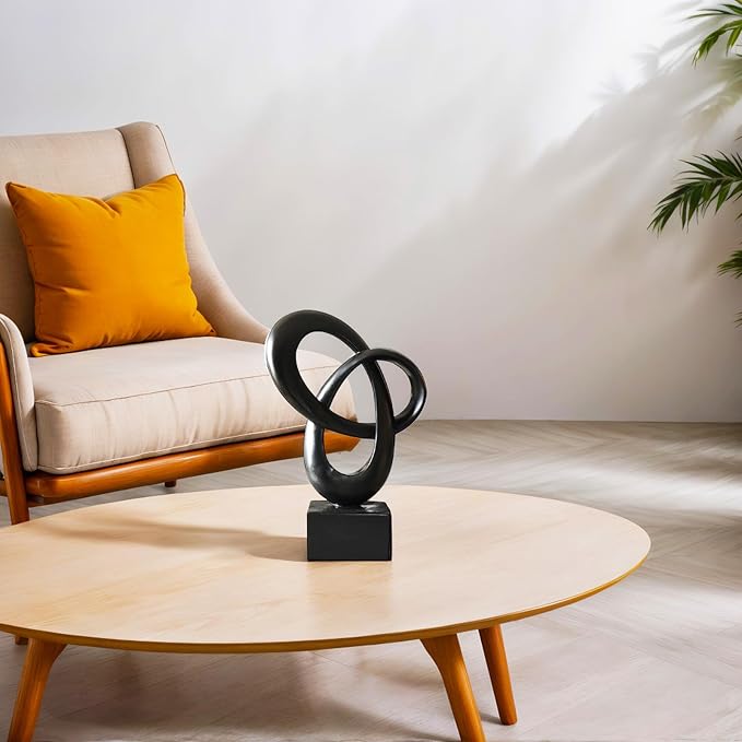 Dosker Abstract Sculpture Knot Decor Mobius Stripe Statue (Black) | Modern Sculpture for Home Decor, Coffee Table Decor for Living Room, Office - Image 5