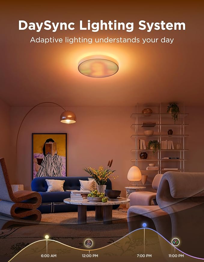 Govee Ceiling Light Ultra 21 Inch, 5000LM Smart Flush Mount Ceiling Light | DIY Ceiling Canvas for Living Room, Bedroom & Game Room, Compatible with Matter & Alexa, RGBIC & Tunable White 2700K-6500K - Image 6