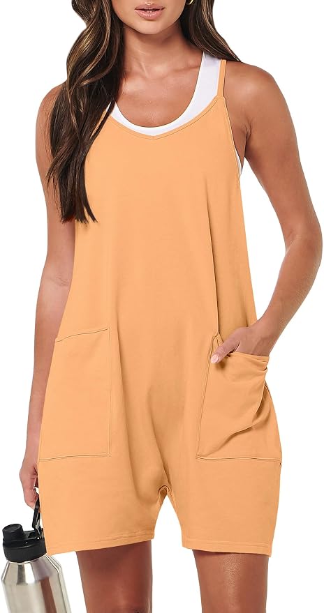 ANRABESS Womens Rompers Summer Casual Loose Sleeveless Overalls Spaghetti Strap Shorts Jumpsuit 2026 Beach Vacation Clothes by ANRABESS