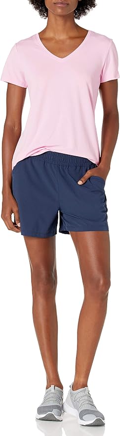 Amazon Essentials Women's Active Quick Dry Tech Stretch Short-Sleeve V-Neck T-Shirt (Available in Plus Size), Pack of 2 - Image 6