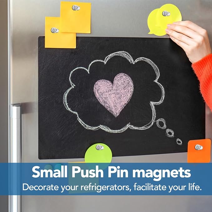 LOVIMAG Fridge Magnets 18Pcs, Magnet for Refrigerator Whiteboard, Silver | Small Strong Neodymium Metal Cute Push Pin for Classroom, Kitchen, Accessories Decorative, Office, Calendar - Image 8