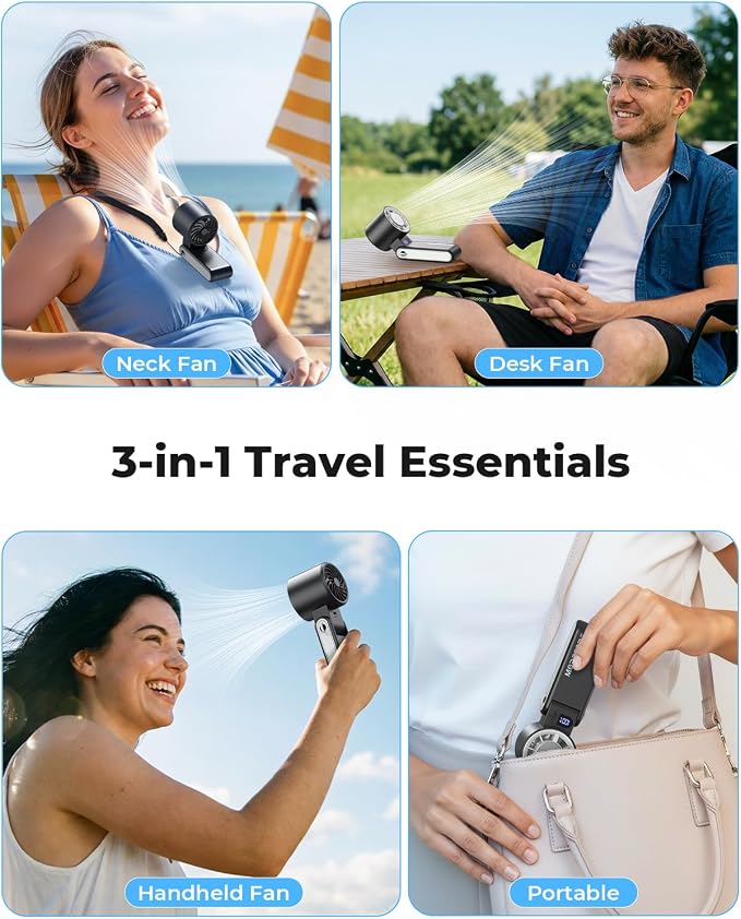 MORECORE Portable Handheld Fan with Ice Cooler, [Instant Chill to 50℉], Gifts for Men Mom Women Grandma Girl Her Hot Flash, 5000mAh Cooling Fan, Camping/Cruise/Soccer Game/Travel Essentials 2026 - Image 9