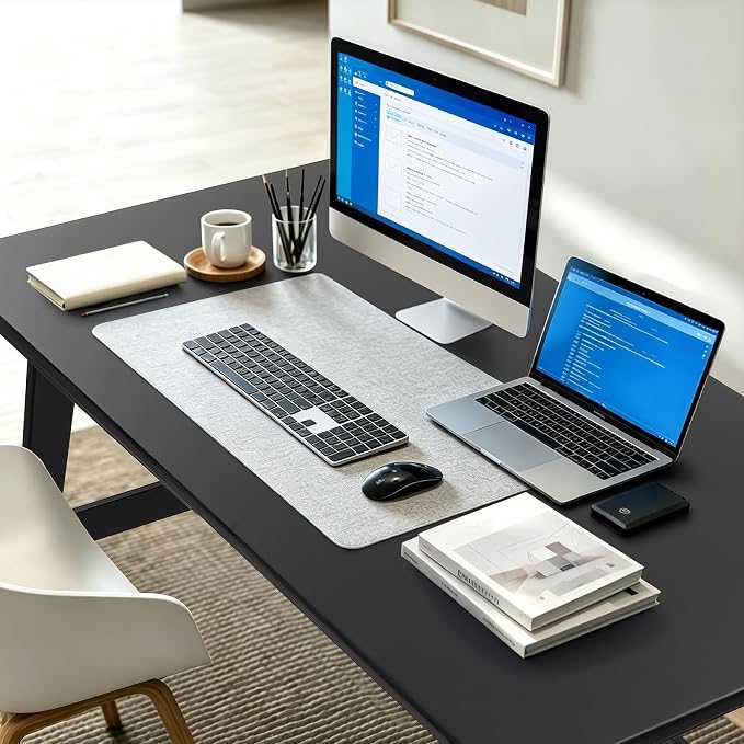 Nnewvante Bamboo Writing Desk, 46" Computer Desk with Drawers, Black | Modern Simple Desk with Storage for Home Office Bedroom - Image 7
