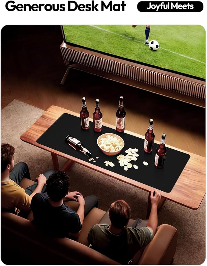 YSAGi Leather Desk Protector, Office Mat, Large Mouse Mat, Non-Slip PU Leather Blotter, Laptop Desk Mat, Waterproof Writing Pad for Office and Home(Black, 42" x 17.2") - Image 7