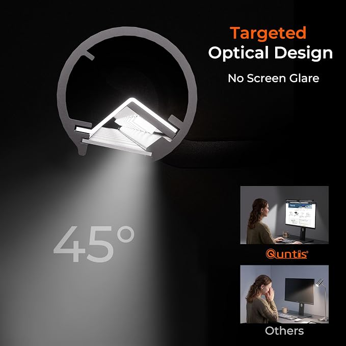 Quntis Monitor Light Bar with Remote, Eye-Care No Glare Computer Light for Curved Flat Monitor, Adjustable Brightness & Color Temperature, Space Saving Desk Accessories for Home Office Reading Gaming - Image 7
