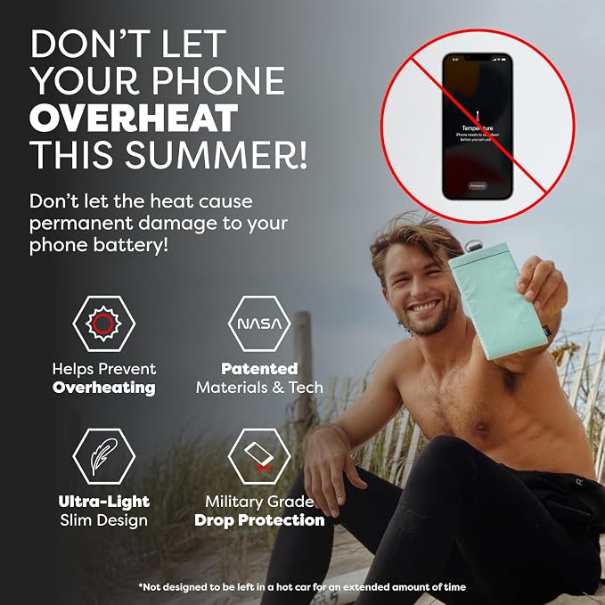 PHOOZY Apollo II Thermal Phone Case with NASA-Derived Technology - Extends Battery Life 4X in Hot or Cold Weather - Military Grade 8-Foot Drop Protection Insulated Pouch - Large Mint - Image 2