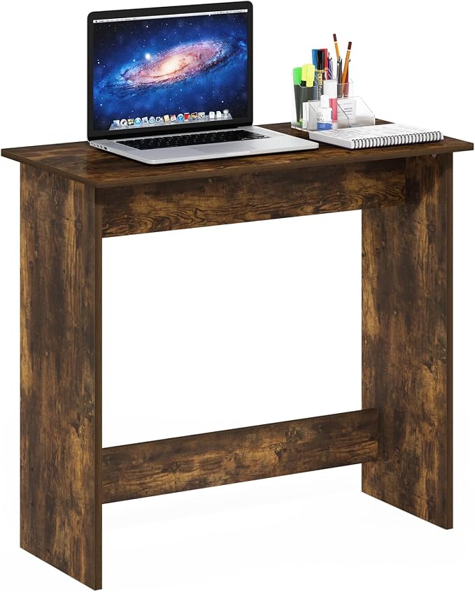 Furinno Simplistic 31-Inch Rustic Brown Computer Desk, Small Office Desk, Rectangular Home Office Desk with Drawers, Gaming Desk for Home Office, Bedroom, Study Room, Amber Pine by Furinno-FitsYourSpaceFitsYourBudget
