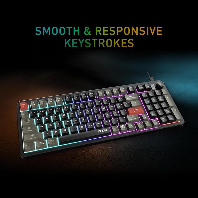 MSI Forge GK110 Combo US – Gaming RGB Keyboard & Mouse Set, 26-Key Anti-Ghosting, 12800 DPI Optical Sensor - Image 2
