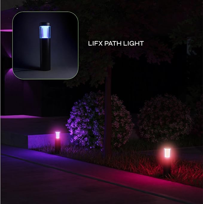 LIFX Smart Outdoor Path Lights - Wi-Fi RGBW - Matter Certified 12V- Round | Wifi 2.4GHz - Compatible with Alexa, Google, Apple Homekit, Needs 15V low-voltage transformer, for landscape pathway lighting - Image 8