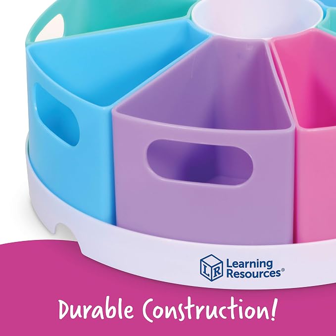 Learning Resources Create-a-Space Storage Center, Pastel | Rotating Caddy Organizer for Kids, Art Supply Organizers for Markers, Pens and Pencils, Classroom Table Caddy for Teachers - Image 7