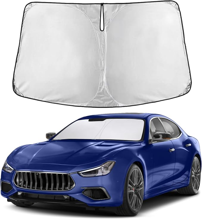 EcoNour Windshield Sunshade Compatible for Maserati Ghibli 2014-2022 2023 2024, Sun Visor for Front Windshield & Window Sun Shade Cover, UV Heat Blocker & Protector, Car Accessories by EcoNour