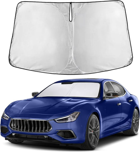 EcoNour Windshield Sunshade Compatible for Maserati Ghibli 2014-2022 2023 2024, Sun Visor for Front Windshield & Window Sun Shade Cover, UV Heat Blocker & Protector, Car Accessories by EcoNour