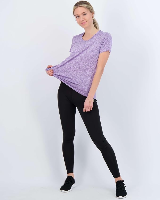 5 Pack Women's Dry Fit Short Sleeve Athletic Gym Workout Running Tops | Available in Plus Size, Exercise, Sports, Fitness, Quick Dry, Cooling, Moisture Wicking, Loose Basic Tees, Yoga, Pilates - Image 8