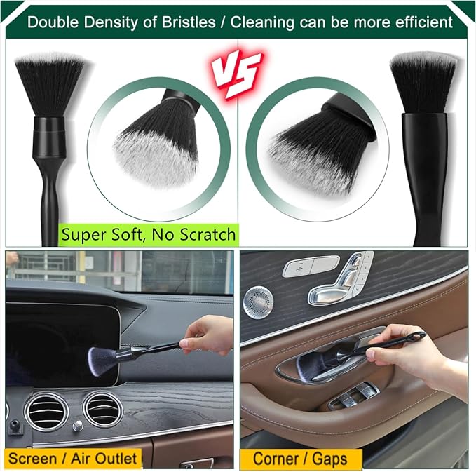 Fitosy Car Interior Duster Detail Brush Cleaning Gel Kit, Dust Remover | Slime Putty Cleaner Soft Detailing Brushes Car Accessories Essentials Supplies Tools for Men Women, Auto Truck SUV RV - Image 4