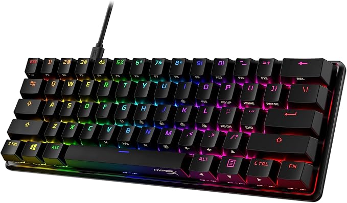 HyperX Alloy Origins 60 - Mechanical Gaming Keyboard - Ultra Compact 60% Form Factor - Tactile Aqua Switch - Double Shot PBT Keycaps - RGB LED Backlit - NGENUITY Software Compatible,Black - Image 4