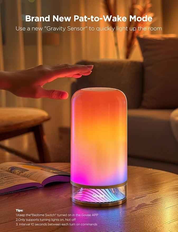 Govee RGBIC Smart Table Lamp 2, Touch Bedside Small Table Lamp (Corded) | LED Desk Lamp Compatible with SmartThings, Matter, Alexa, Nightstand Lamp for Bedroom Living Room Night Light, 64 Scene Modes - Image 4