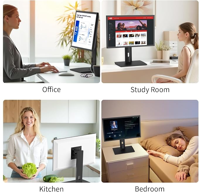 Vesa Monitor Stand with Spring-Adjustable Height, Swivel, Tilt, Rotation Vesa Stand, Compatible with Monitors Within 27 inch and Weighing Between 7.7-11lb (Black, Only for 7.7-11 lb Monitor) - Image 5