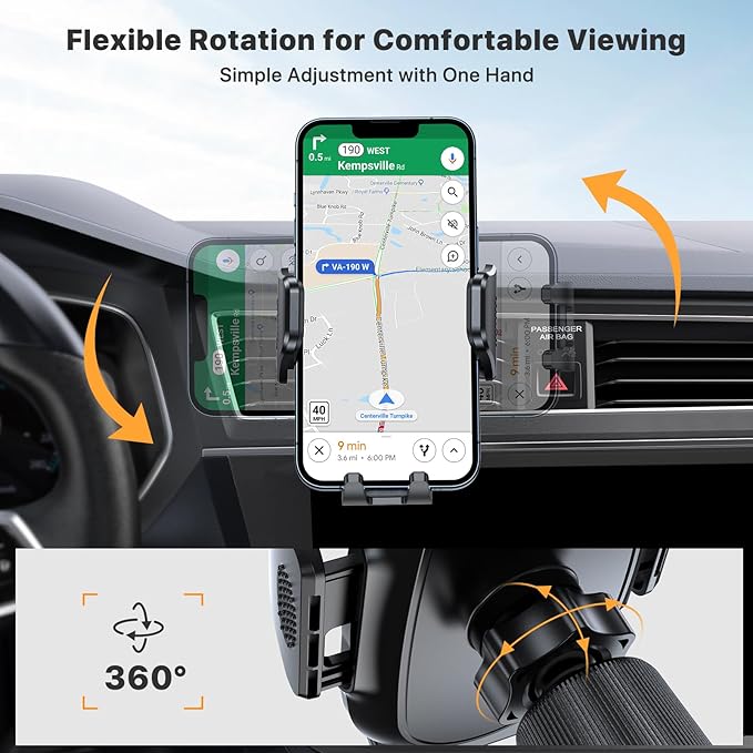 Miracase Phone Holders for Your Car with Metal Hook Clip, Air Vent Cell Phone Stand Car Mount, Universal Automobile Cradle for Garmin GPS Fit iPhone Android and All Smartphones, Carbon Fiber 2 Pack - Image 4