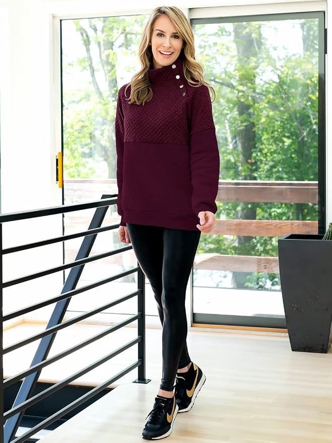 BTFBM Women Fashion Quilted Pattern Lightweight Zipper Long Sleeve Plain Casual Ladies Sweatshirts Pullovers Shirts Tops - Image 4