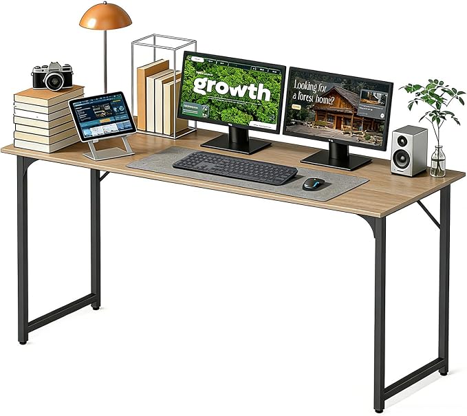 BestOffice Computer Desk,Home Office Desk, Modern Simple Style for Home Office Study Writing (Nature, 55 Inch) by BestOffice