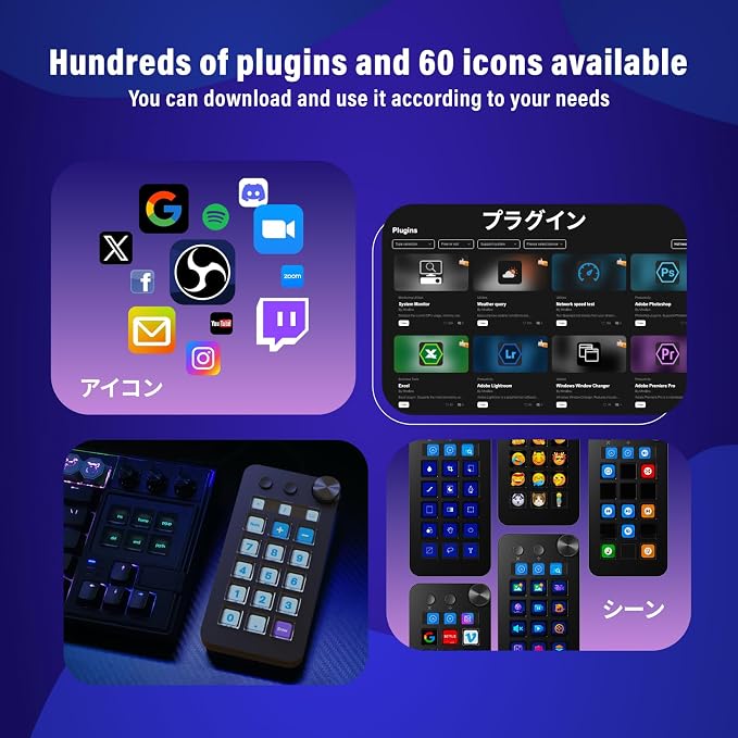Streaming Deck,Macro pad/Calculator/Numeric Keypad Three Modes | 15 Customizable Macro Keys and LCD Bar,Large Dial,Work Efficiency Device,Compatible with Windows and Mac(N1 Black) - Image 8
