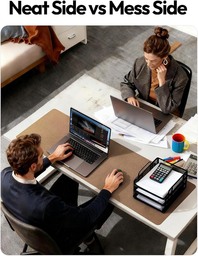 YSAGi Leather Desk Pad Protector, Office Desk Mat, Large Mouse Pad, Non-Slip PU Leather Desk Blotter, Laptop Desk Pad, Waterproof Desk Writing Pad for Office and Home (Shiny Bronze, 47.2" x 23.6") - Image 6