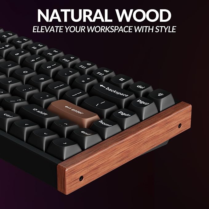 Keychron K2 HE Rapid Trigger Wireless Magnetic Custom Keyboard | QMK Launcher 2.4 GHz & Bluetooth, Hall Effect Gateron Double-Rail Magnetic Switch for Mac Windows Linux (Aluminum + Wood) - Image 4