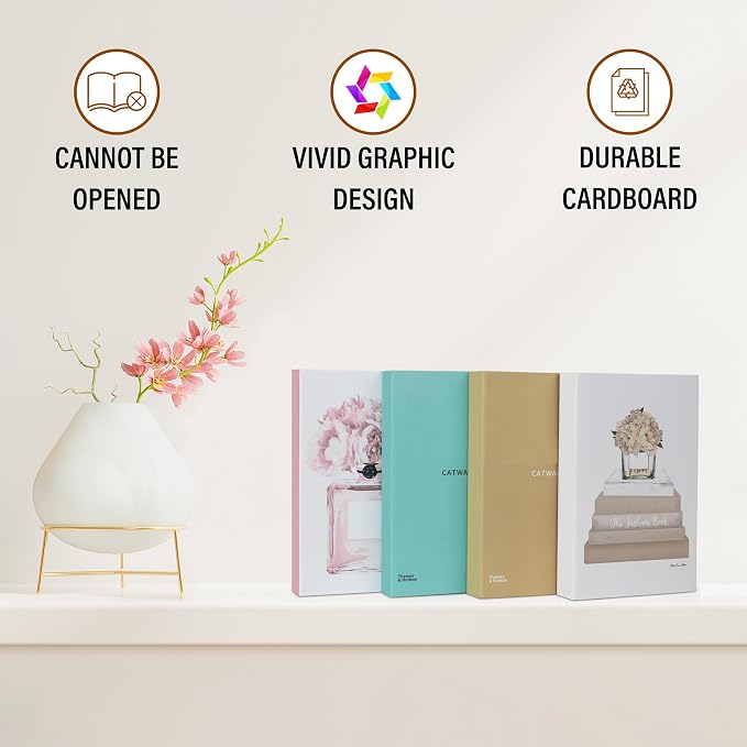 4 Pcs Decorative Books | Faux Blush Coffee Table & Shelf Decor | Soft Romantic Look for Living Room, Office and Entryway - Not Real, Tool-Free 2-Min Setup - Image 6