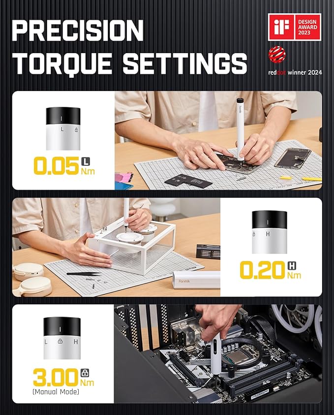 Fanttik E1 Max Precision Electric Screwdriver, Mini Screwdriver Set(White) | 50 Magnetic Bits, Magnetic Storage, 0.2N.m, 5/32‘’ Precision Repair Tool Kit for Electronics Phone Camera Laptop Watch - Image 2