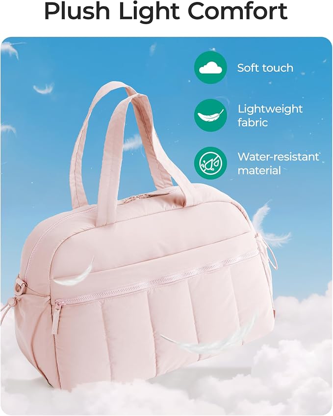 BAGSMART Duffle Bag for Travel, Gym Bag for Women, Weekender Carry on Bag | PVC Wet Pocket, Airline Approved Personal Carry-on Size, Fits Under-seat, One Bag for Gym, Travel, Hospital, Overnight - Image 7