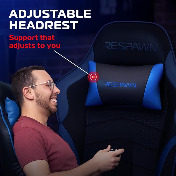 Respawn 900 Gaming Recliner Chair with Footrest, Cup Holder and Swivel | Ergonomic gaming recliner with footrest, cup holder, lumbar support, 135° recline & 360° swivel for console gaming - Image 3