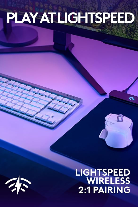 Logitech G502 X Lightspeed Wireless Gaming Mouse + G515 TKL Wireless Gaming Keyboard (Tactile) Bundle: White - Image 2