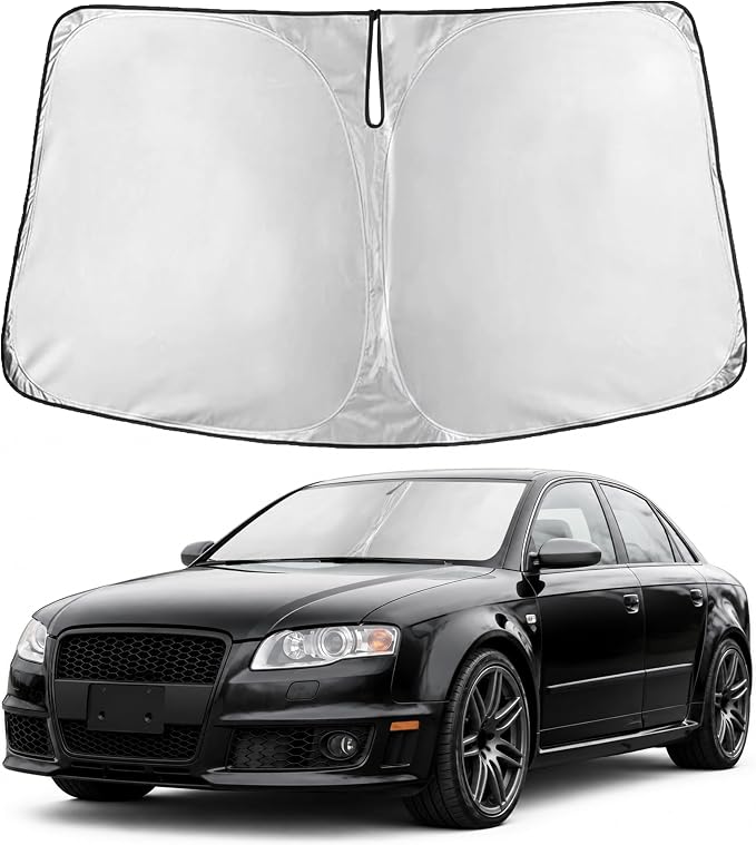 EcoNour Windshield Sunshade Compatible for Audi RS 4 2005-2006 2007 2008, Sun Visor for Front Windshield & Window Sun Shade Cover, UV Heat Blocker & Protector, Car Accessories by EcoNour