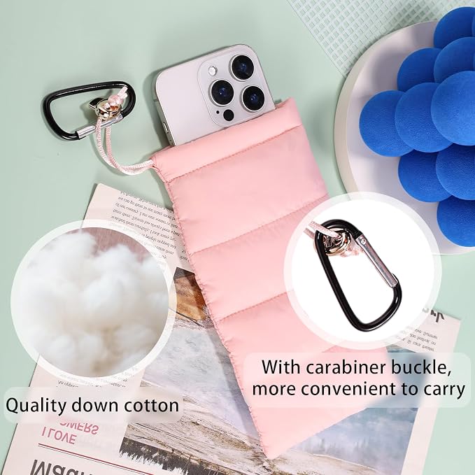 Lyreh Thermal Phone Case with Carabiner, Universal Cellphone Pouch to Prevent Freezing and Overheating, Insulated Warm Phone Cover Bags Extend Battery Life for Outdoor Sports Lovers Gifts (Pink) - Image 4