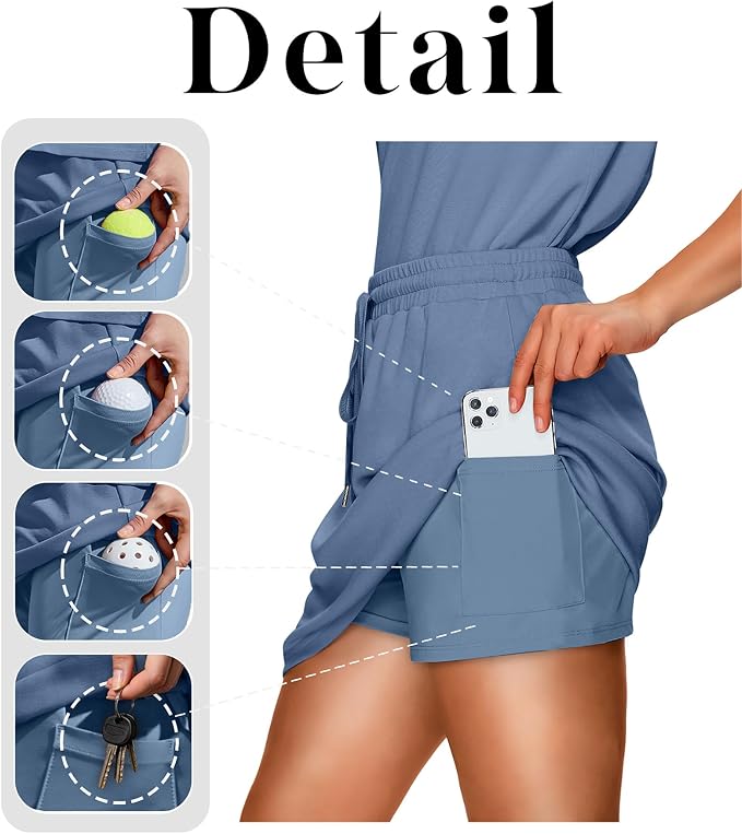 NIASHOT Two Piece Skirt Sets for Women Summer Vacation Travel Outfits Tennis Golf Skorts Versatile Lounge Sets - Image 4