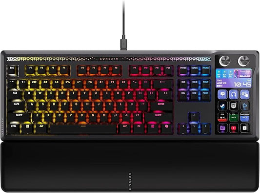 Corsair Galleon 100 SD RGB Mechanical Wired Gaming Keyboard – QWERTY US, Stream Deck-Integrated, Pre-Lubed MLX Pulse Thocky Hotswappable PBT Double-Shot Switches, FlashTap SOCD, 8,000Hz – Black by Unknown