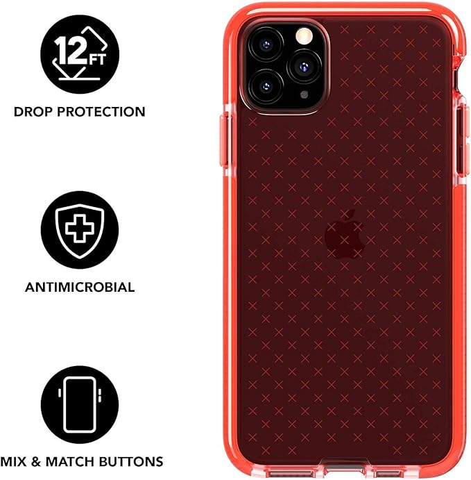 tech21 Evo Check Phone Case for Apple iPhone 11 Pro with 12 ft. Drop Protection Coral - Image 2