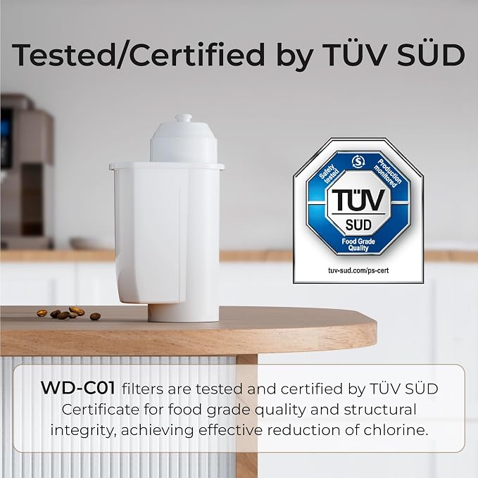 Waterdrop TCZ7003 filter Replacement for Bosch® TCZ7003 Filter 4 Pack | Replacement for Bosch® Espresso Machine Coffee Water Filter, Siemens®, TZ70003, TÜV SÜD Certified, 4 Pack - Image 3