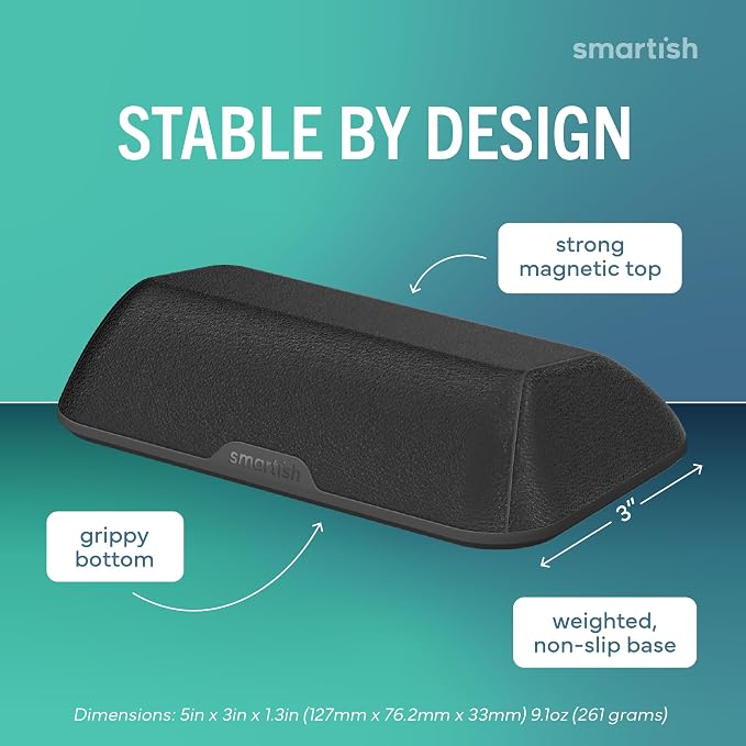 Smartish® Magnetic Cord Holder - Bigger Cable Wrangler Organizer with Magnet Clips for Charger Management on Desktop, Nightstand - Holds 6+ Cables - Black Tie Affair - Image 3