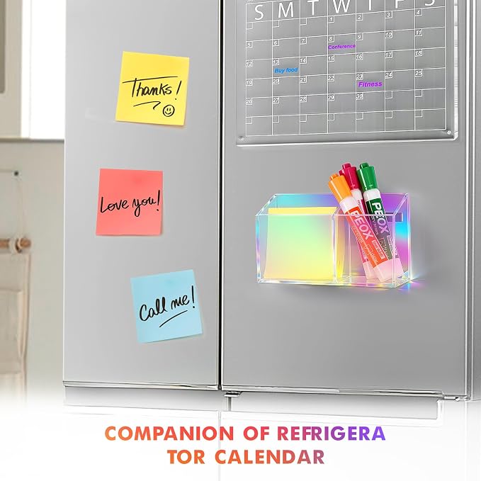 BEYGORM Magnetic Dry Erase Marker Holder for Whiteboard & Refrigerator | Non-slip Acrylic Pen Holder for Classroom, Fridge Magnet, Locker Organizer Accessories, Teacher & School Supplies(Colorful) - Image 5