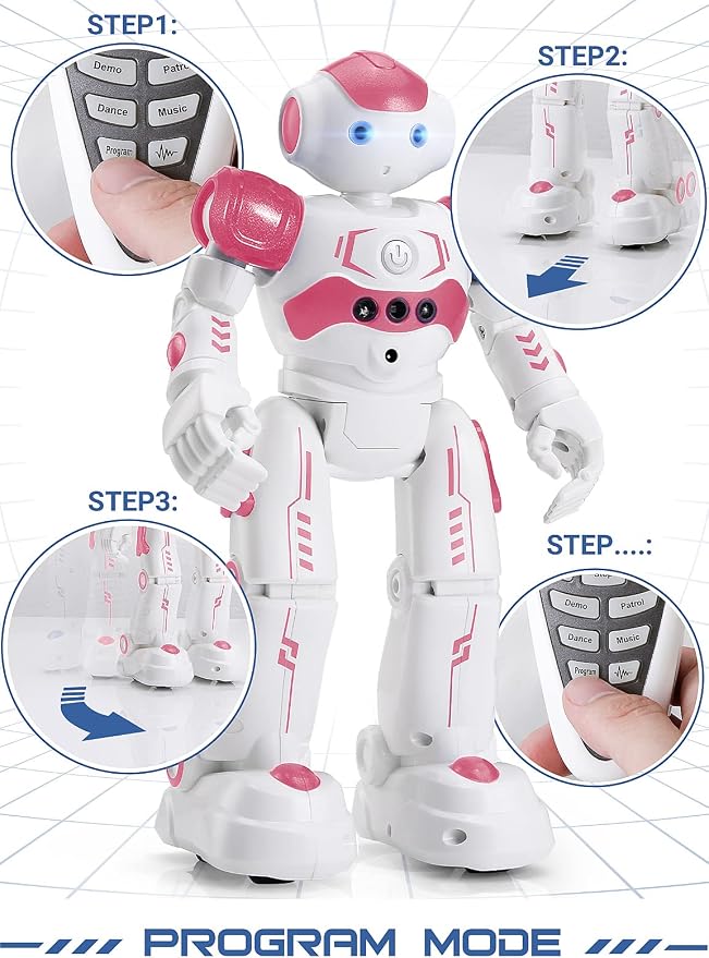 KingsDragon RC Robot Toys for Kids, Gesture & Sensing Remote Control Robot for Age 3 4 5 6 7 8 Year Old Boys Girls Birthday Present (Pink) - Image 5