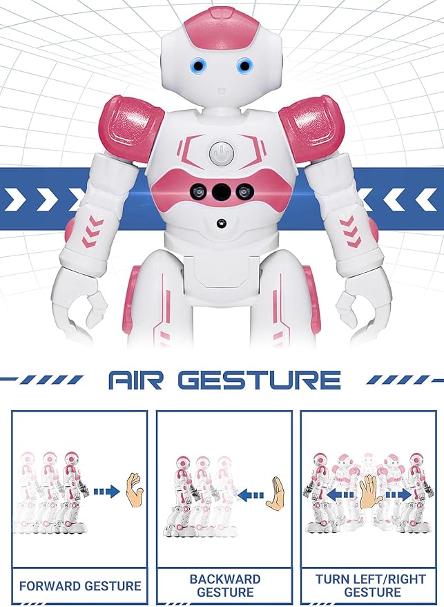 KingsDragon RC Robot Toys for Kids, Gesture & Sensing Remote Control Robot for Age 3 4 5 6 7 8 Year Old Boys Girls Birthday Present (Pink) - Image 3