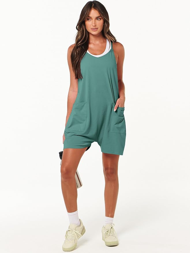 ANRABESS Womens Rompers Summer Casual Loose Sleeveless Overalls Spaghetti Strap Shorts Jumpsuit 2026 Beach Vacation Clothes - Image 7