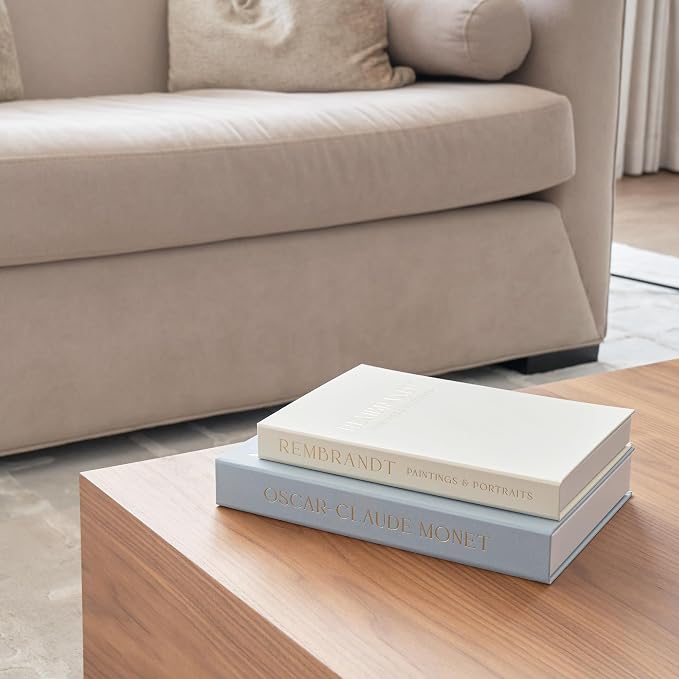Beautiful Decorative Books - Set of 2 Linen Boxes Enhance Your Coffee Table, Bookshelf or Mantel Decor - Stylish Fake/Faux Books for Modern Home Decoration, Photo Storage and as a Keepsake Box - Image 7