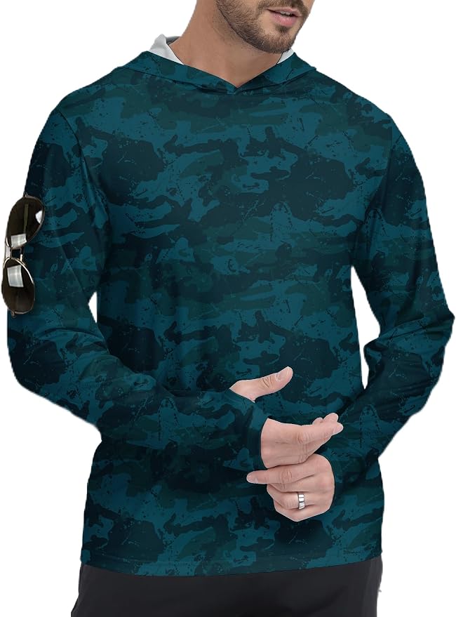 ZITY Men's Sun Protection Shirts Long Sleeve Rash Guard Hoodie UV UPF 50+ Fishing Running Athletic Sweatshirts by ZITY