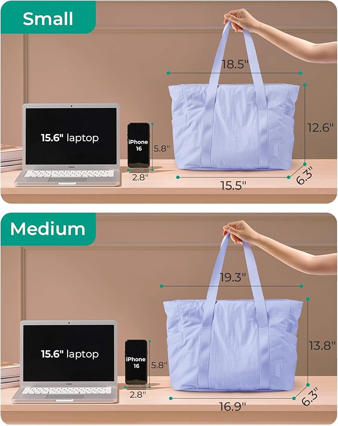 BAGSMART Tote Bag for Women, Tote Bag with Zipper Work Tote with Compartments Nurse Shoulder Hanbag for Travel, Gym - Image 3