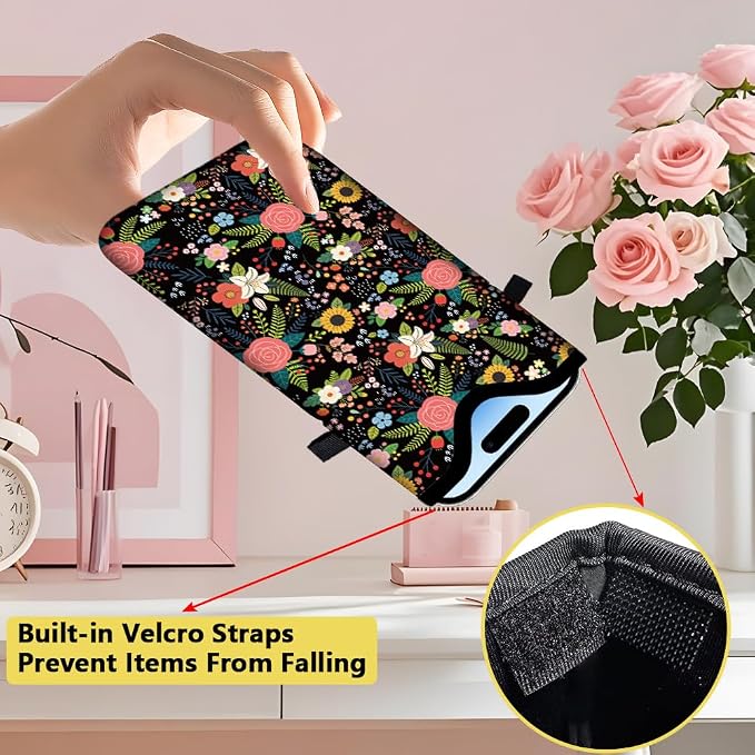 Floral Neoprene Phone Sleeve Pouch with Adjustable Strap Neck Lanyard Fits Most Smartphones, Phone Sleeve Cute Waterproof Crossbody Carrying Cellphone Case Bag for Women 7.1 x 3.9 Inch - Image 3