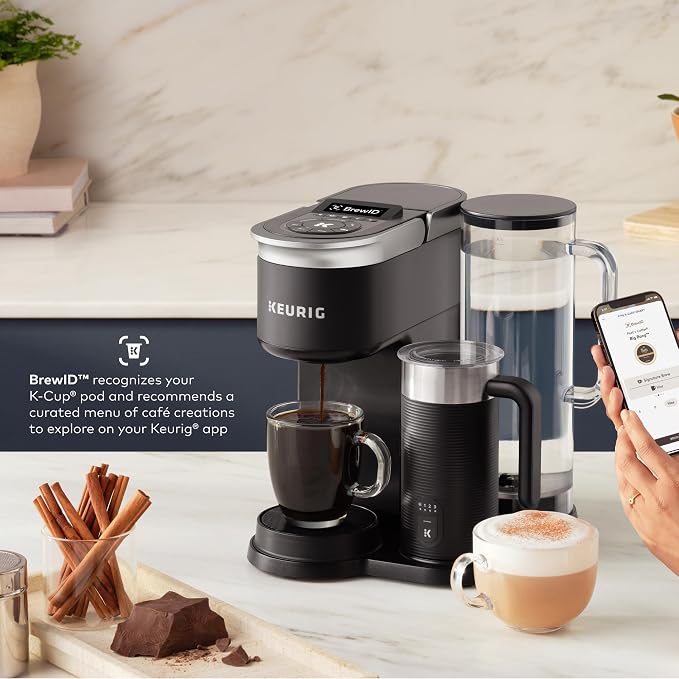Keurig K-Café SMART Single Serve Coffee Maker with WiFi Compatibility, Latte and Cappuccino Machine with Built-In Frother, 6 Brew Sizes, Black | WIFI Brewid Smart Brewing, Built-in Milk Frother for Lattes and Cappuccinos, 6 Brew Sizes, K-Cup Pod Compat... - Image 7