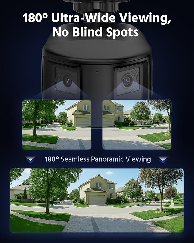 ANNKE FCD800 4K 8MP Dual-Lens PoE Security Camera, 2mm 180°Wide Angle, Smart Dual Light Color Night Vision, Two-Way Audio, Light&Sound Alarm, AI Human/Vehicle Motion Detection, H265+, IP67 - Image 3