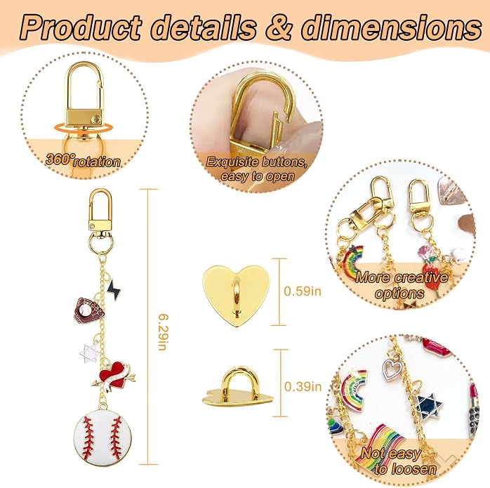 Charm Chains for Kindle,Cute E-reader Phone Charm Bracelets Accessories Compatible for Kindle E-Reader Phone iPad AirPod,Gifts for Reader Booklovers - Image 4